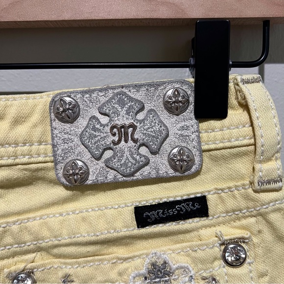 Miss Me Girls Denim Shorts Yellow Size 14 - Picture 6 of 8